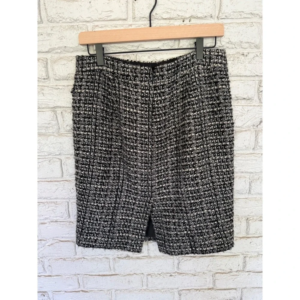 J.Crew‎ The Pencil Skirt Black Gray Tweed Career Work Office Womens Sz 6
